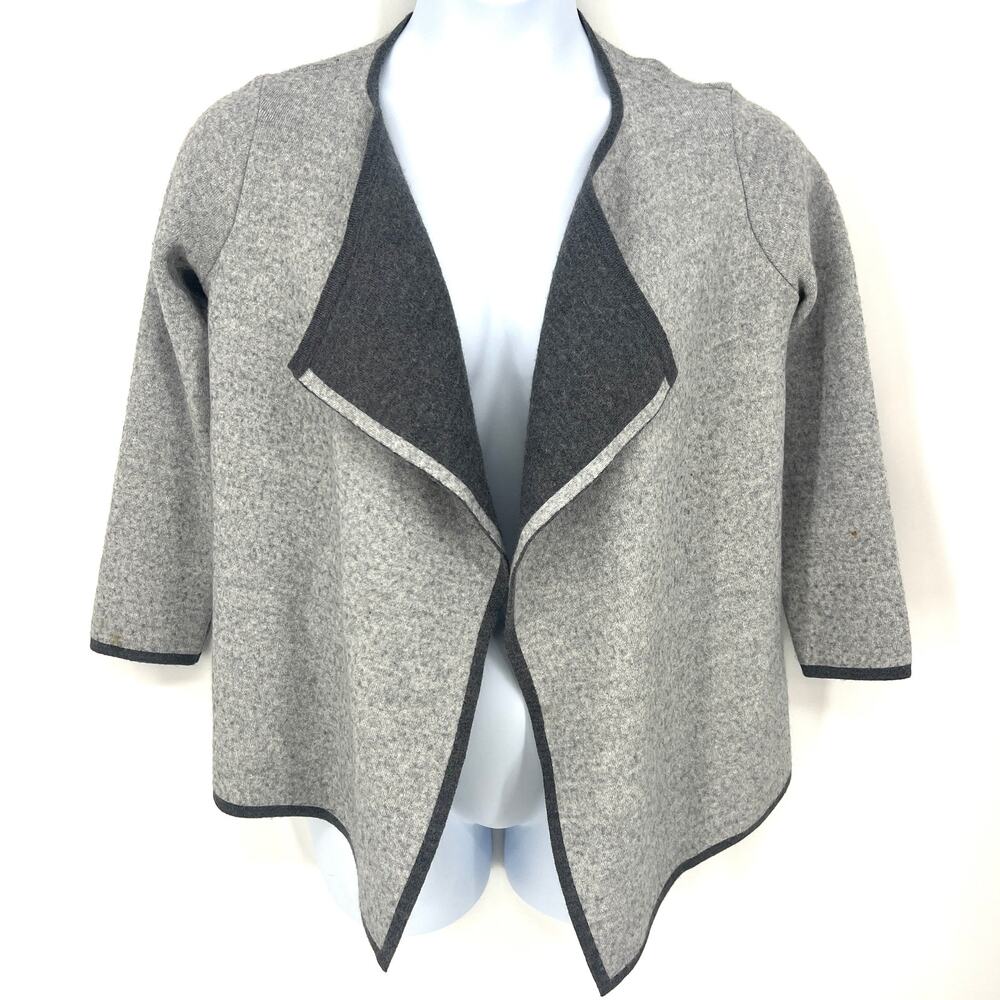 Lineamaglia Italy Womens Open Front Wool Blend Gray Cardigan Size M